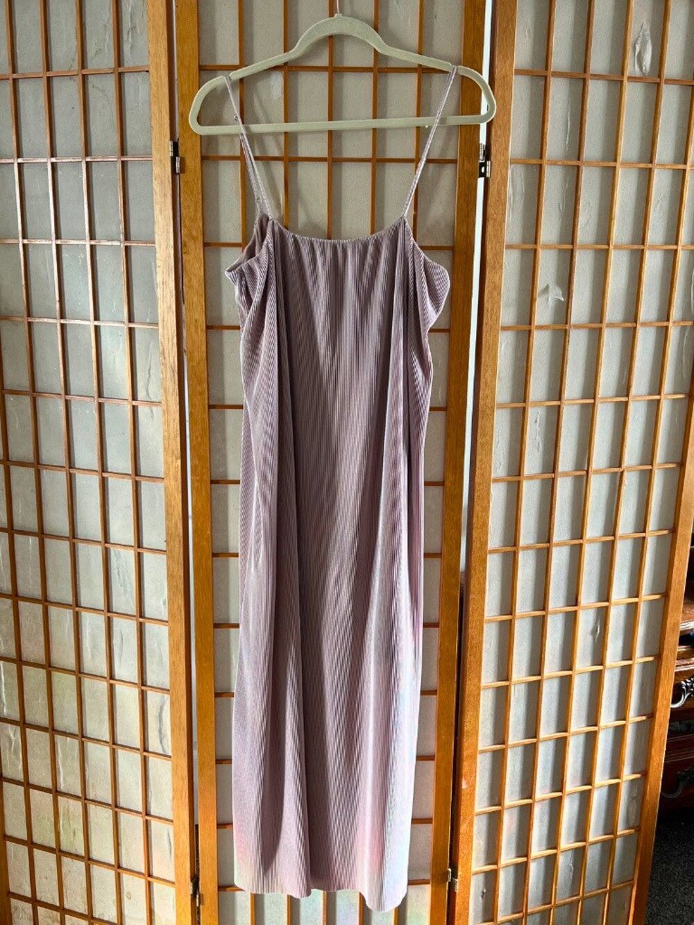 BP Nordstrom Dusty Mauve Pink Pleated Midi Slip Dress Spaghetti XL